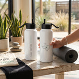 TPR Stainless steel water bottle with a straw lid